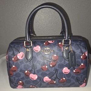 Coach Rowan Signature Canvas Cherry Print Satchel Bag CY692